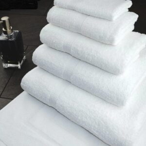 Oxford Imperiale Hand towel Collection 100% Ringspun Cotton Dobby Border & Dobby Edge White