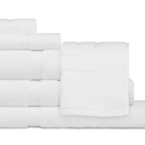 Generic Ganesh Mills Oxford Imperiale Bath towel Collection 100% Ringspun Cotton Dobby Border & Dobby Edge White