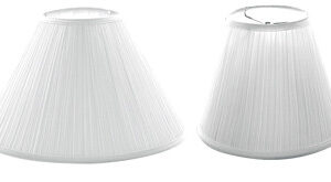 LAMP SHADE, 7''X17"X17", WHITE COLOR, MUSHROOM PLEAT